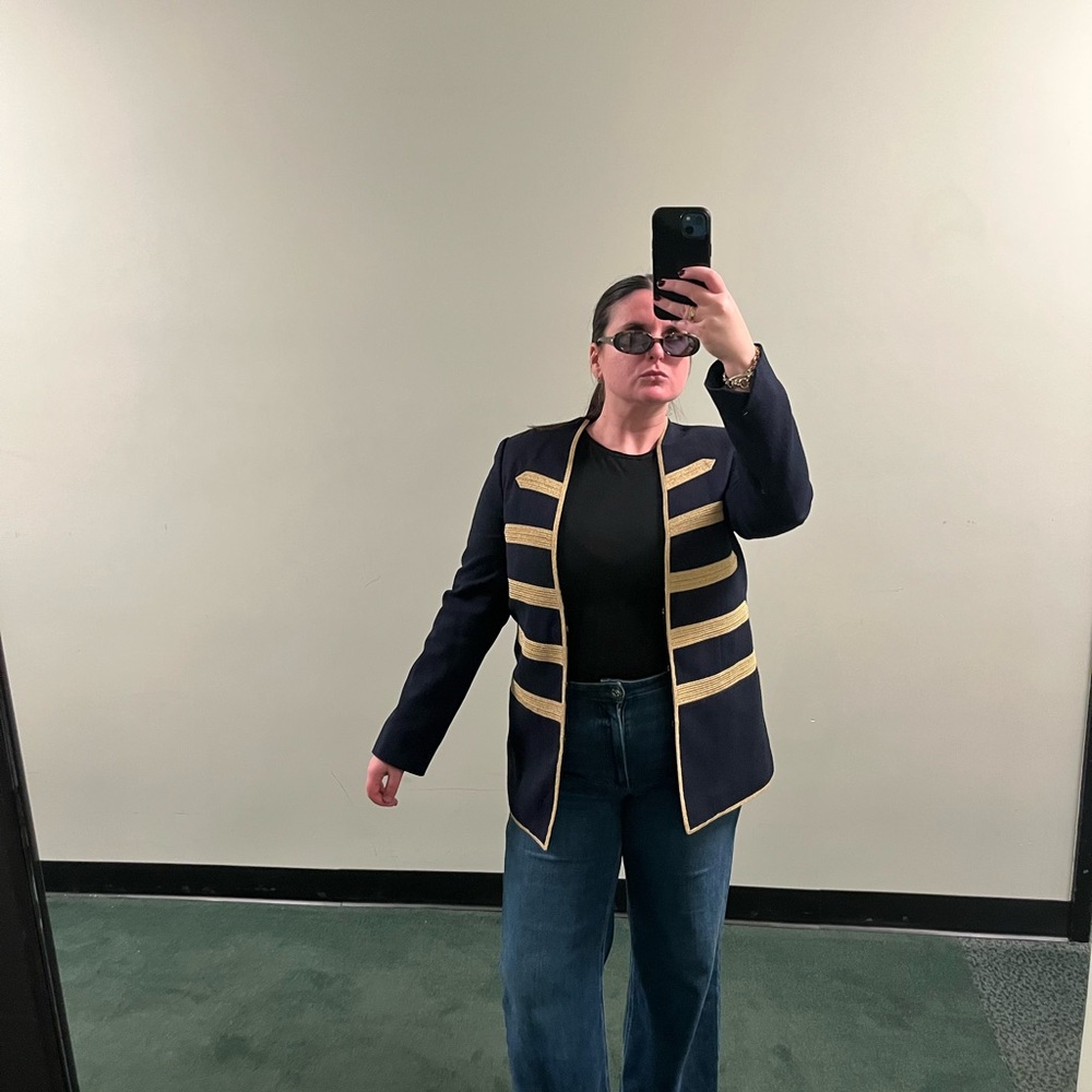 Zadig & Voltaire Navy Blazer with Gold Accents
